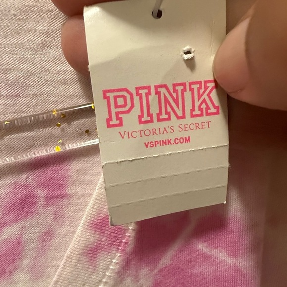 PINK Victoria's Secret Asymmetrical Crop White Pink size XS - Picture 7 of 8